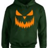 Dark Green Pumpkin Face Halloween Hoodie Shop Now