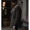 Tv Series Dept. Q S01 Matthew Goode Brown Shearling Leather Jacket