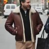 TV Series Dr. Death S02 Edgar Ramirez Brown Shearling Leather Jacket