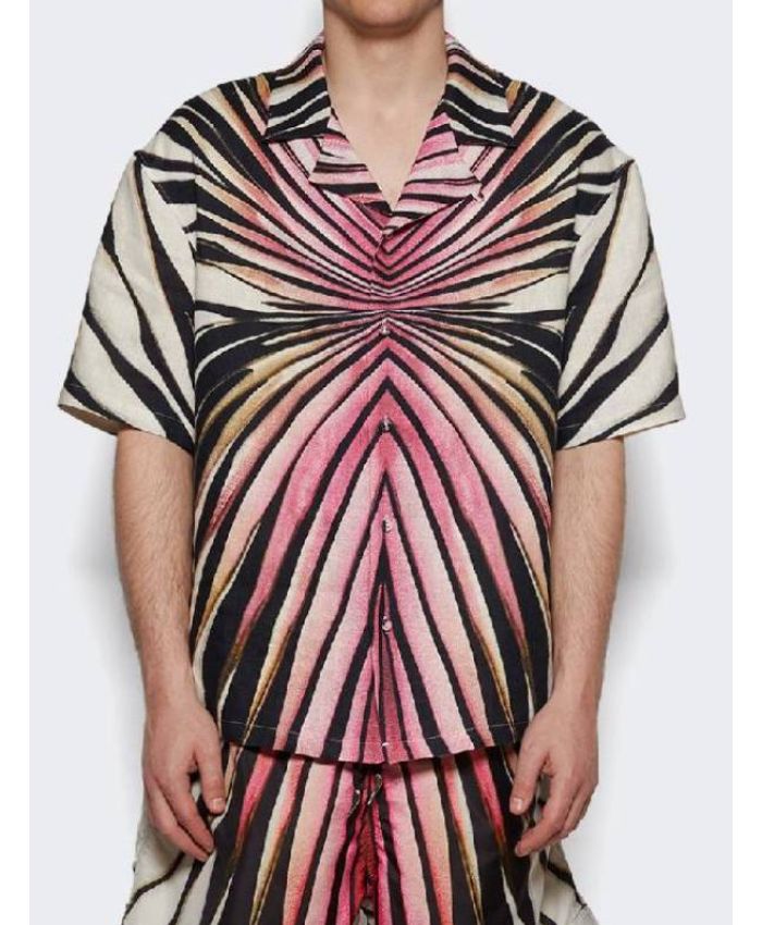 Travis Kelce E! News 2025 Pink Printed Shirt