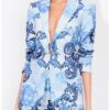 Lily Collins TV Series Emily In Paris S05 Emily Cooper Blue Floral Printed Blazer