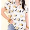 Good Morning America Becky Worley Horse Print Blouse