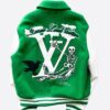 Green and White Letterman Jacket