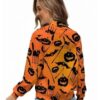 Spooky Halloween Eve Pumpkin Long Sleeves Bomber Zipper Jacket