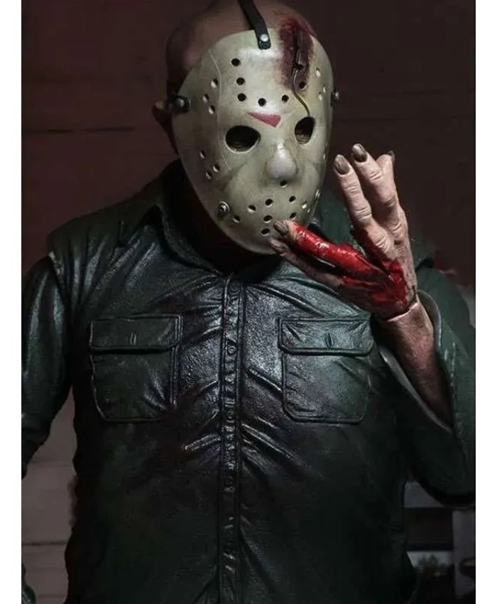 Jason Voorhees Green Leather Jacket