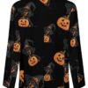 Black Witch Dachshund Dog Halloween Pumpkin Printed Blazer