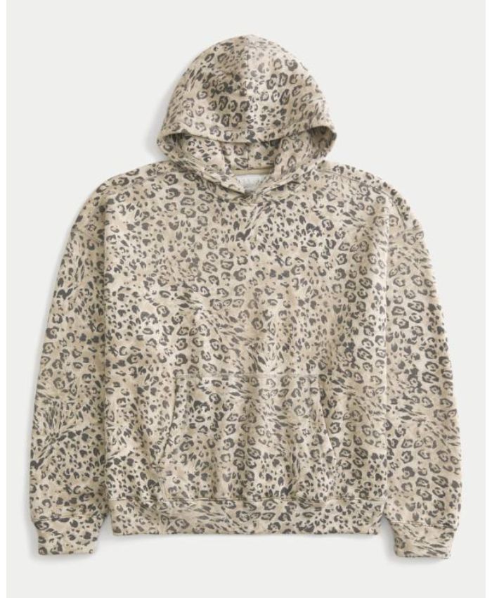 Hollister Leopard Print Baggy Hoodie