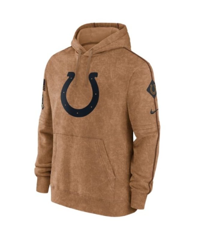 Indianapolis Colts Salute To Service Club Sideline Brown Hoodie