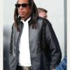 Shop Jay-Z PFW 2025 Black Leather Jacket