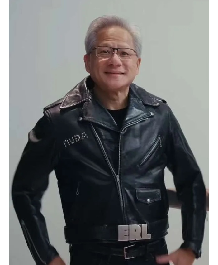 Jensen Huang Black Leather Jacket