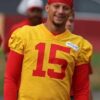 Kansas City Chiefs Training Camp Patrick Mahomes 15 Yellow Jersey