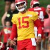 Shop Kansas City Chiefs Training Camp Patrick Mahomes 15 Yellow Jersey