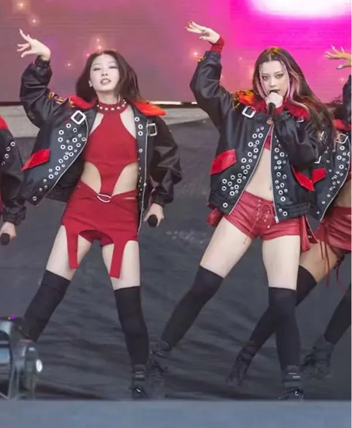 Lollapalooza Chicago Music Festival 2025 Katseye Black Leather Jacket