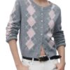 Leanne 2025 Kristen Johnston Grey and Pink Cardigan