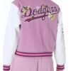 LA Dodgers Dark Pink Varsity Jacket