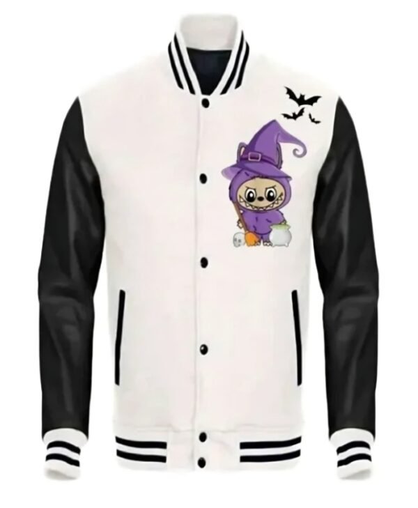Buy Halloween Labubu x Trick or Treat Black and White Varsity Jacket