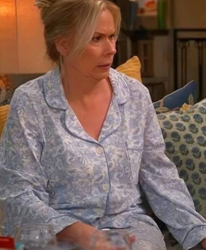 TV Series Leanne 2025 Leanne Morgan Blue Printed Classic Pajamas