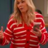 Shop TV Series Leanne 2025 Leanne Morgan Striped RedWhite Cardigan