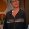 Shop Kristen Johnston TV Series Leanne 2025 Carol Stripe Zip Hoodie – Gray