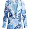 Emily In Paris S5 Lily Collins Blue Printed Blazer