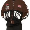 Loiter Motor Sport Letterman Varsity Brown Jacket