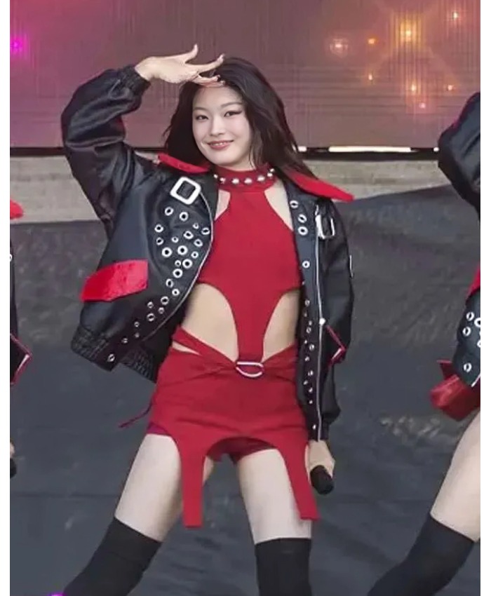 Katseye Lollapalooza Chicago Black Leather Jacket