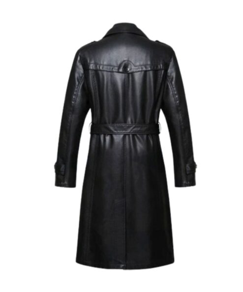 Long Leather Trench Coat For Mens 