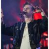 American Singer Mark Foster Lollapalooza Chicago Music Festival 2025 Black Leather Jacket