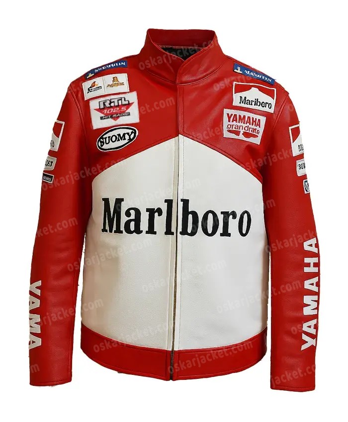 Marlboro Yamaha Red Genuine Leather Jacket