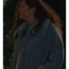 Megan Stalter Too Much Tv Series Jessica Salmon Blue Fur Coat