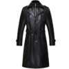Long Leather Trench Coat For Mens 