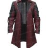 Steampunk Gothic Men Maroon & Black Coat Jacket