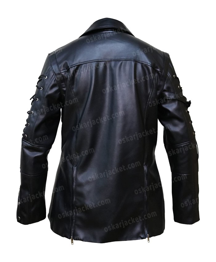 Black Men Steampunk Gothic Leather Coat Jacket