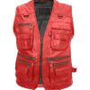 Mens 10 Pockets Military Waistcoat Work Utility red Vest