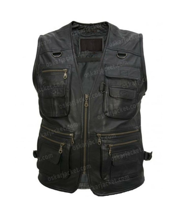Mens 10 Pockets Military Utility Vest - Black