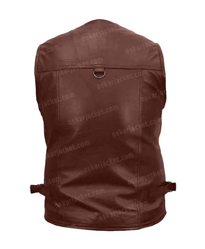 Mens 10 Pockets Military Utility Vest - brown