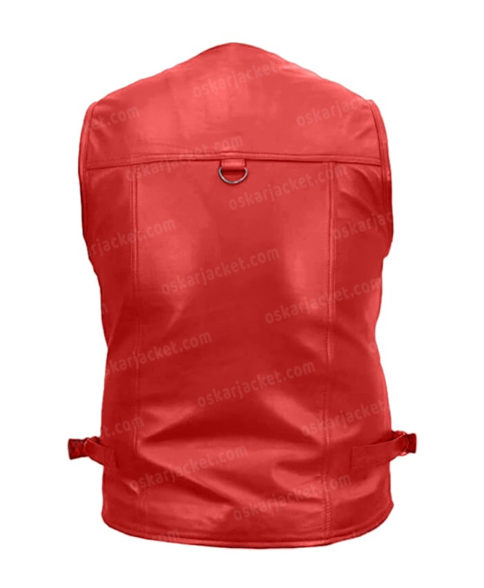Mens 10 Pockets Military Waistcoat Work Utility Vest - Red