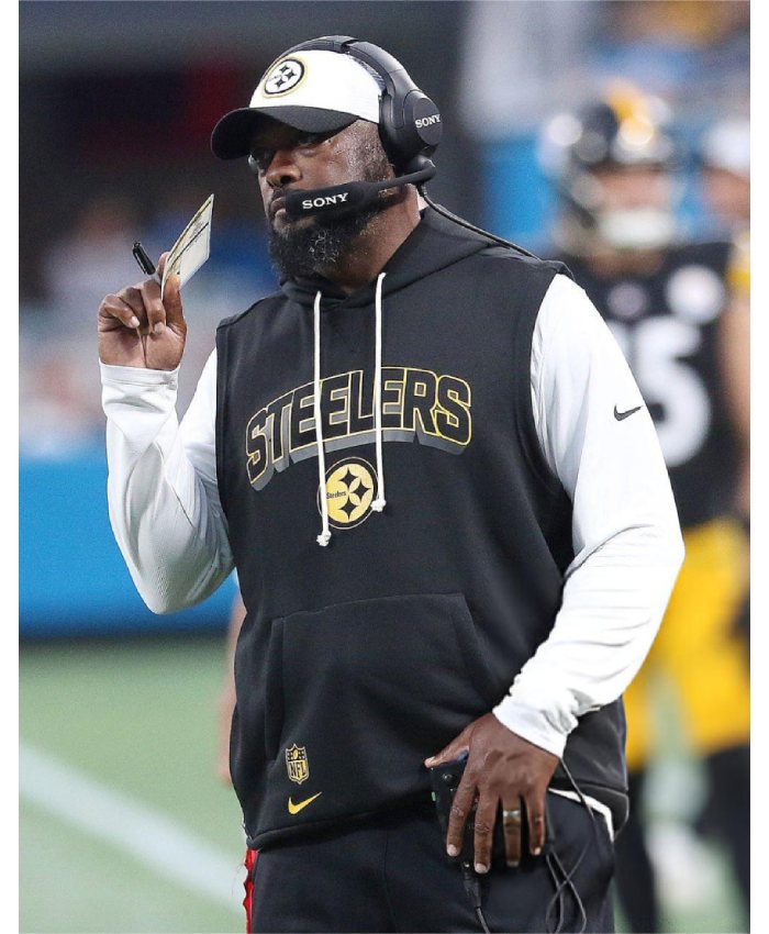 Mike Tomlin Pittsburgh Steelers Black Sleeveless Hoodie Get Now