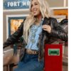 Morgan Nicole Zipperlen Rodeo Cowgirl Black Leather Jacket Get Now