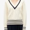 Cecelia Knowles My Oxford Year 2025 Poppy Gilbert White Cable Knit Sweater