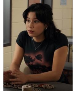 My Life With The Walter Boys S2 Mya Lowe Red Rose Printed Tee