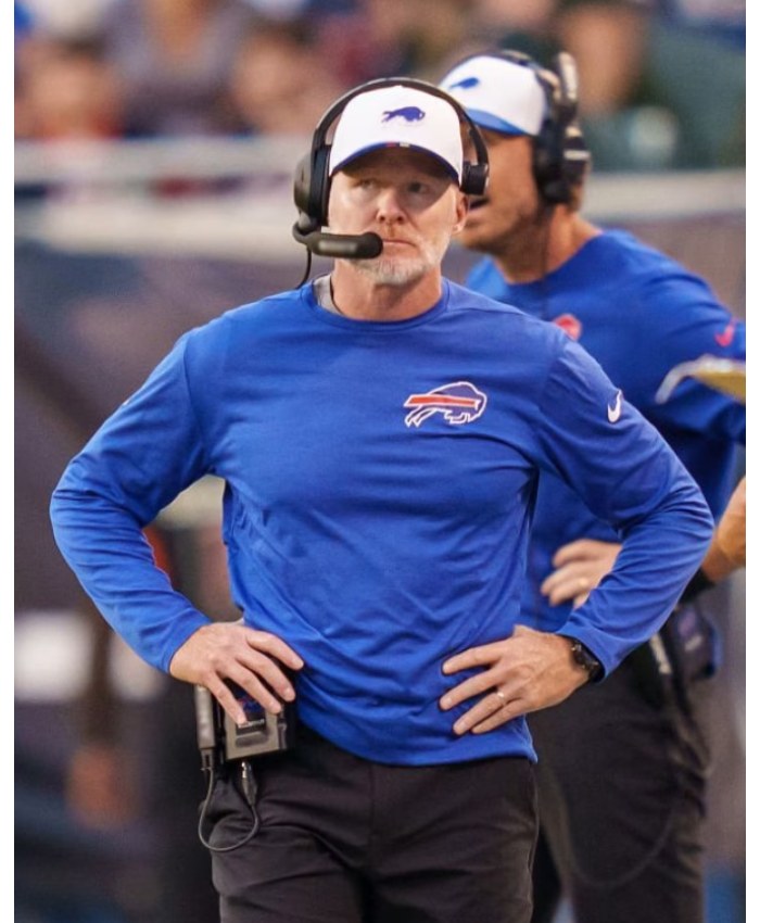 Sean McDermott NFL Preseason Buffalo Bills Blue Sweatshirt