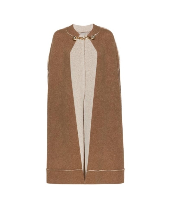 Naomi Watts TV-Series Too Much S01 Ann Ratigan Brown Chain-Link Knit Cape