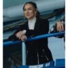 Tasya Teles TV Series Shoresy S02 Nat Black Wool Coat
