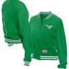 New Era Throwback Fleece Green Philadelphia Eagles Jacket