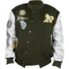 Oakland Athletics Green White Animal Print Varsity WoolLeather Jacket