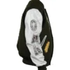 Oakland Athletics Green and White Animal Print Varsity WoolLeather Jacket