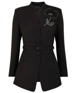 Good Morning America 2025 Olivia Coleman Embellished Flower Blazer Jacket