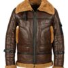 Corwin Brown Leather Shearling Aviator Jacket
