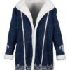 Anya Film The Finnish Line 2024 Kim Matula Blue Shearling Coat - Womens